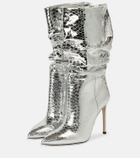 Paris Texas Slouchy python-effect leather boots