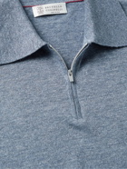 Brunello Cucinelli - Slim-Fit Linen-Blend Polo Shirt - Blue