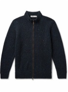 Inis Meáin - Donegal Merino Wool and Cashmere-Blend Zip-Up Cardigan - Blue