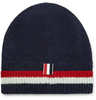 Thom Browne - Striped Shetland Wool Beanie - Navy