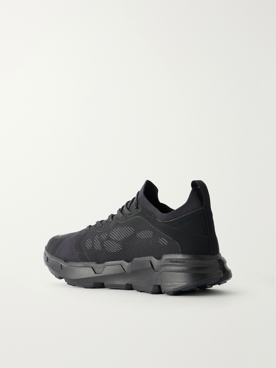 On - PAF Cloudsoma Rubber-Trimmed Stretch-Knit Sneakers - Black