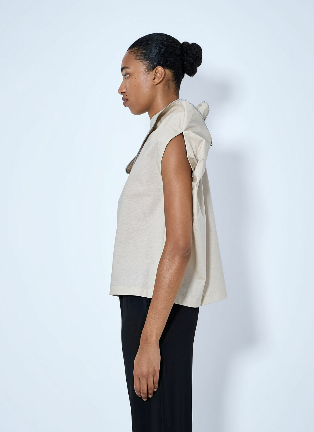 Issey Miyake Asymmetric Zip Detail Top