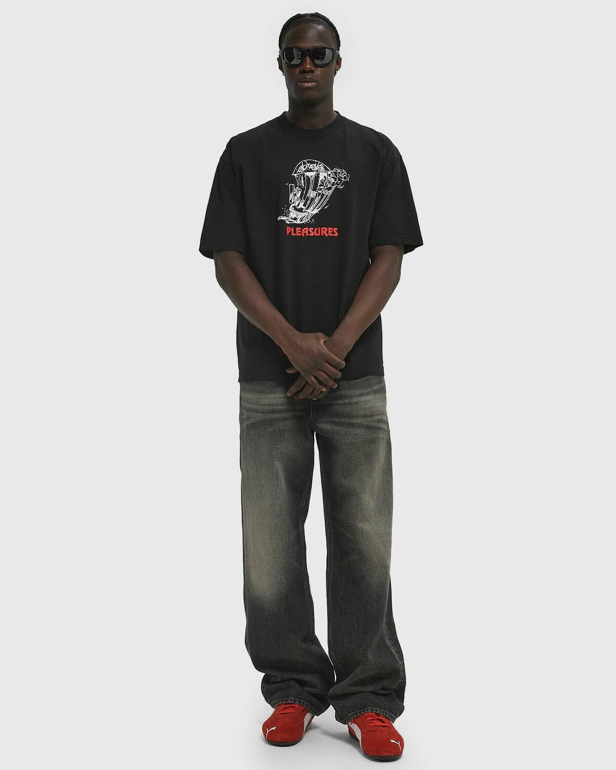 Pleasures 9th STREET TEE Black Mens Shortsleefe