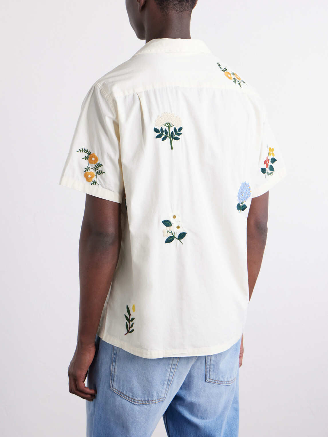 Portuguese Flannel - Embroidered Organic Cotton Shirt - Neutrals