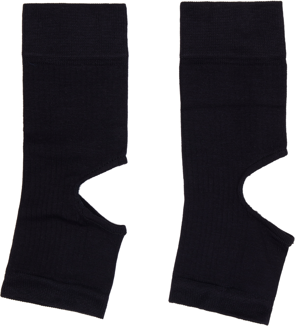 LEMAIRE Navy Cut-Out Rib Gaiter Socks