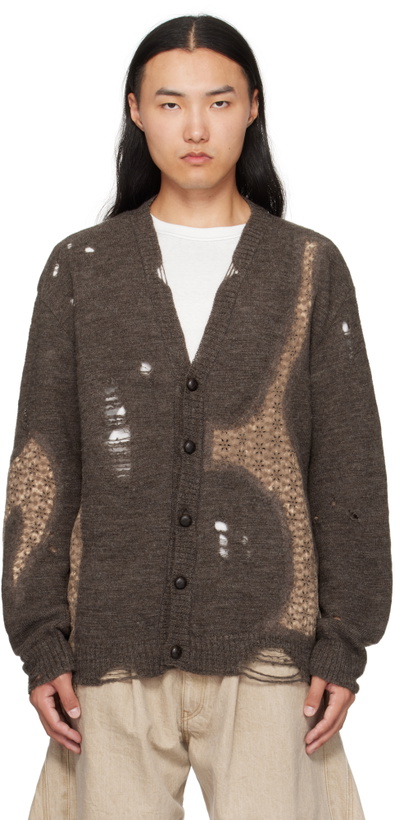 Photo: Khoki Brown Needle Punched Cardigan