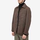 Universal Works Men's Tweed Long Bakers Jacket in Brown