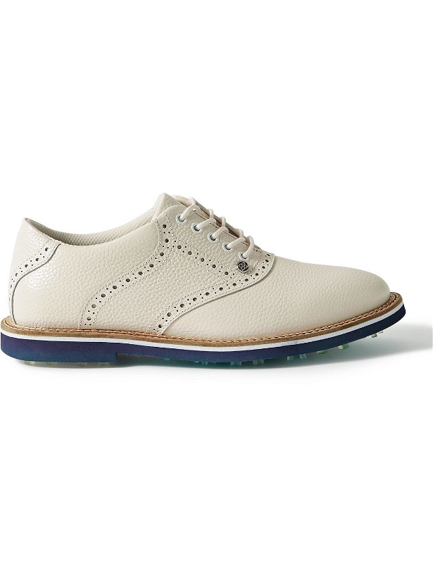 Photo: G/FORE - Saddle Gallivanter Pebble-Grain Leather Golf Shoes - White