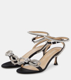 Mach & Mach Double Bow embellished satin sandals