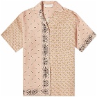 Palm Angels Women's Paisley Mix Bowling Shirt in Pink
