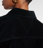 Bottega Veneta Leather-trimmed cotton corduroy shirt
