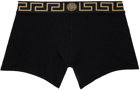 Versace Underwear Black Greca Boxers