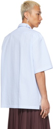 EGONlab SSENSE Exclusive Blue & White Short Sleeve Shirt