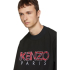 Kenzo Black Woven Logo Sweatshirt