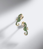 Yvonne Léon Hippocampe 18kt gold earrings with gemstones