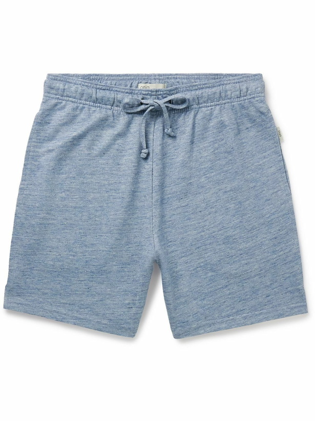 Photo: Onia - Slim-Fit Straight-Leg Linen and TENCEL™ Lyocell-Blend Drawstring Shorts - Blue