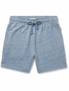 Onia - Slim-Fit Straight-Leg Linen and TENCEL™ Lyocell-Blend Drawstring Shorts - Blue