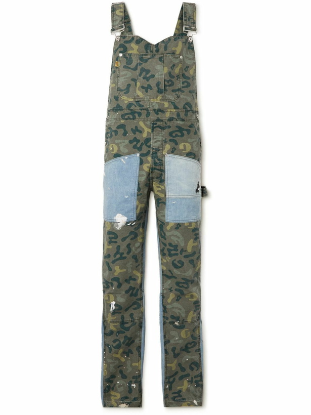 Photo: Gallery Dept. - Flared Paint-Splattered Camouflage-Print Overalls - Unknown