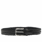 Anderson's Men's Andersons Narrow Woven Leather Belt in Black