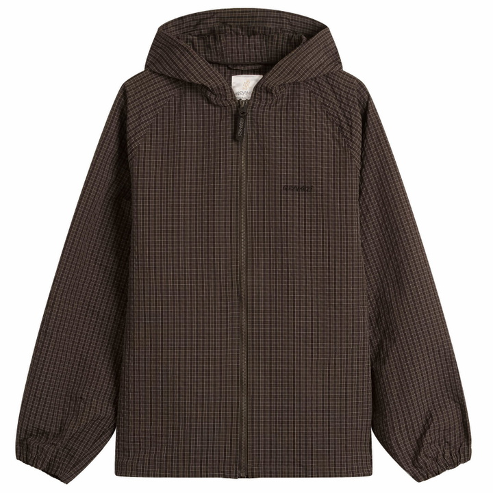 Photo: Gramicci Northside Plaid Hooded Jacket in Deep Brown