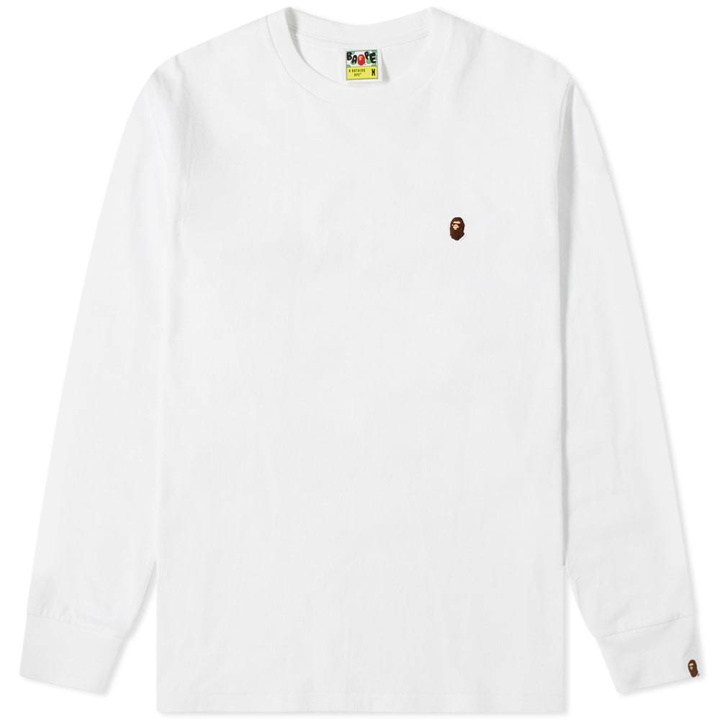 Photo: A Bathing Ape Long Sleeve Head One Point Tee White