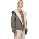 Rick Owens Gray & Off-White Tower Reversible Robe Hoodie