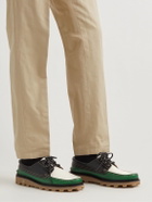 Dunhill - Colour-Block Leather Boat Shoes - Green