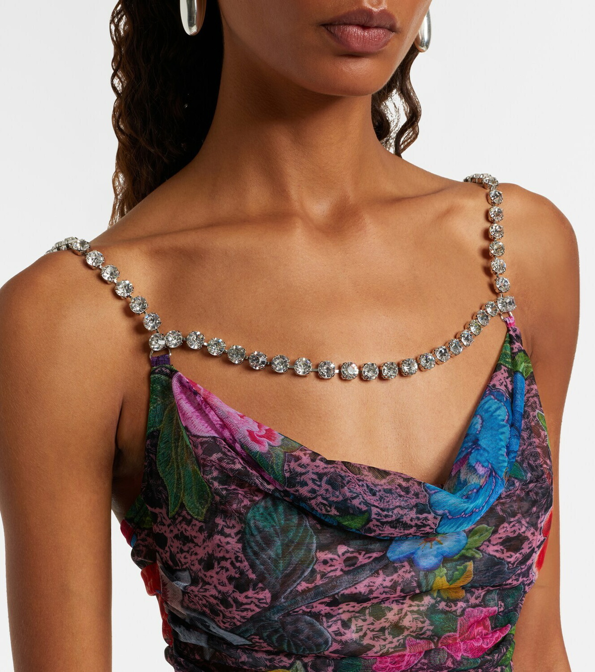 Area Crystal-embellished tulle minidress