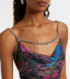 Area Crystal-embellished tulle minidress