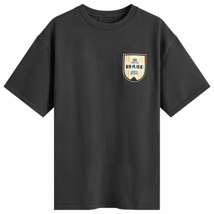 Photo: Rhude Men's Mont Blank Hotel T-Shirt in Vintage Black