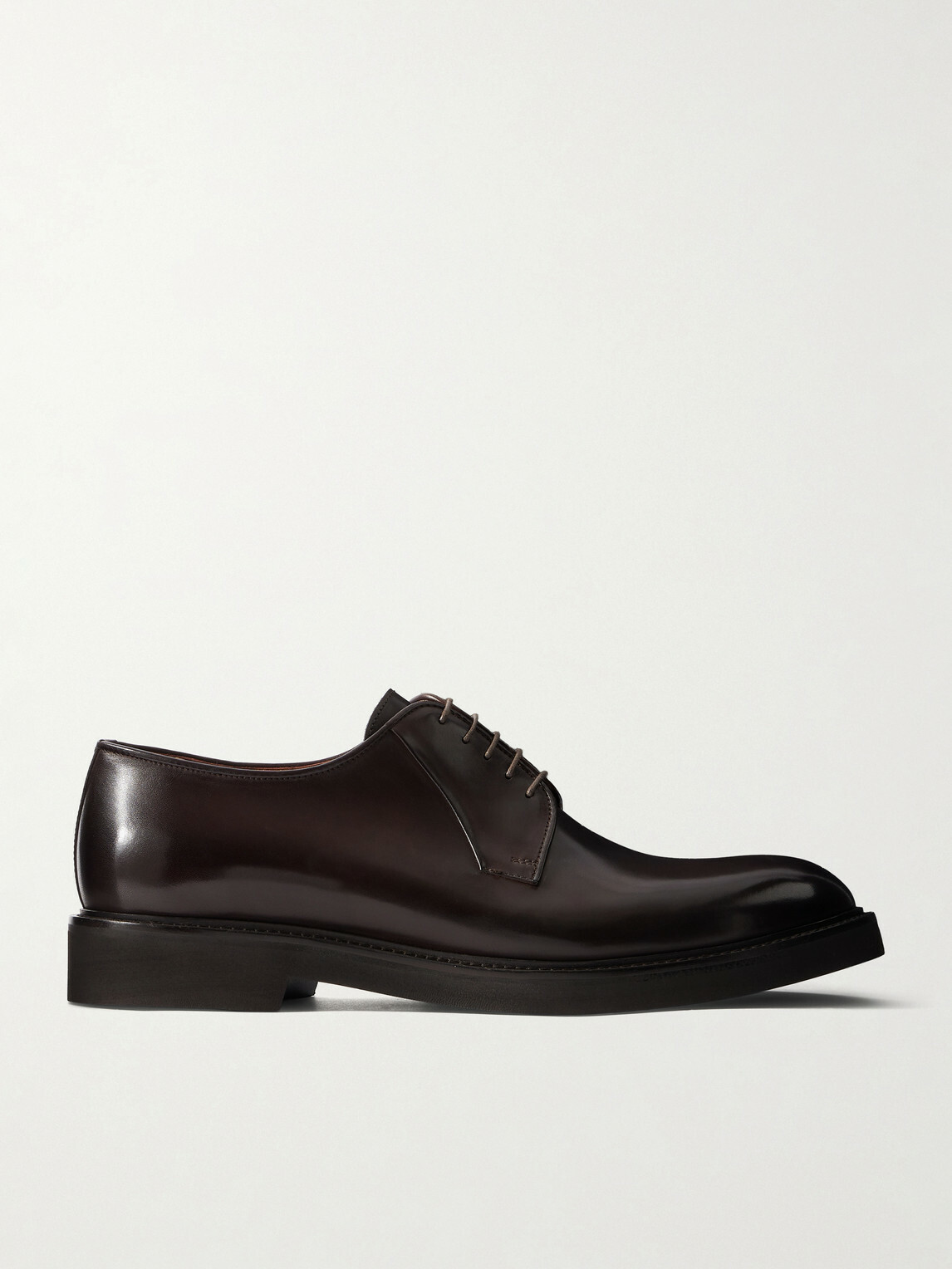 Mr P. - Leather Derby Shoes - Brown