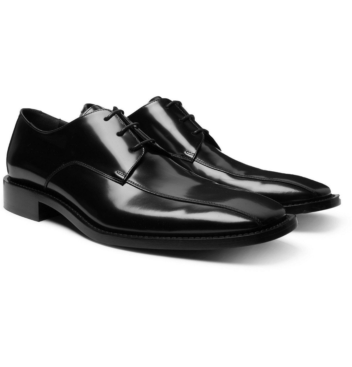 Balenciaga logoplaque leather Derby shoes black  MODES