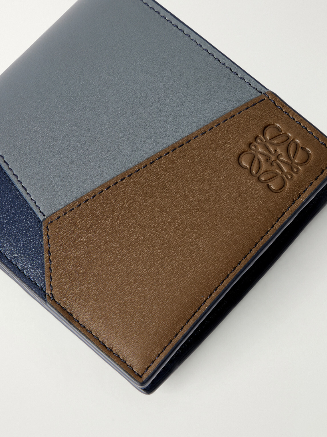 LOEWE - Puzzle Edge Colour-Block Full-Grain Leather Bifold Wallet