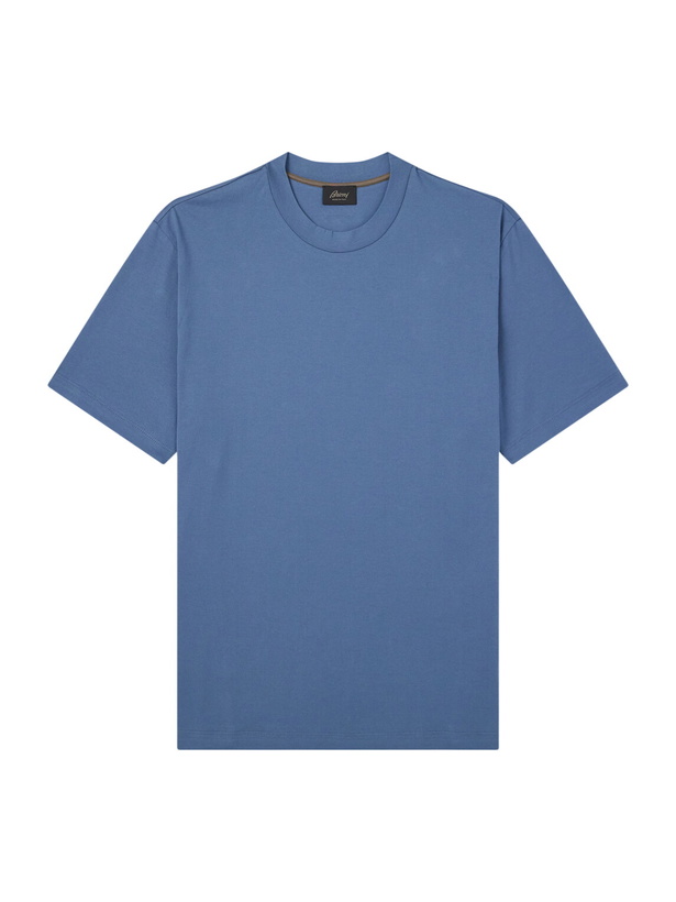 Photo: Brioni - Cotton-Jersey T-Shirt - Blue