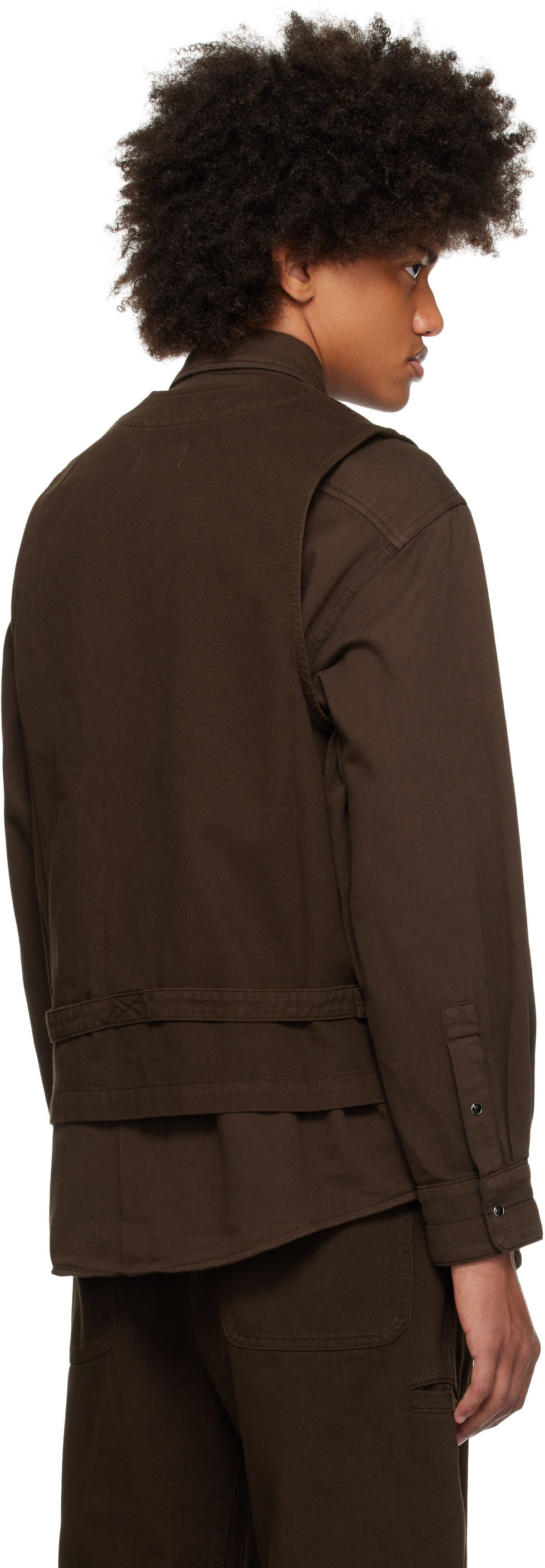 LEMAIRE Brown Utility Denim Vest