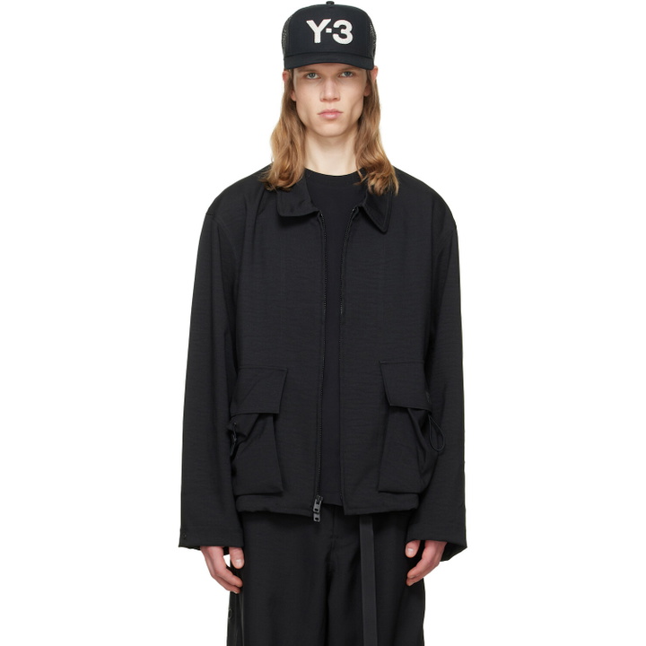 Photo: Y-3 Black Sport Uniform Blouson Jacket