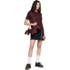 Thom Browne Burgundy Rib Cuff RWB Tipping Wool Jersey T-shirt