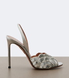 Aquazzura Ce Soir metallic leather slingback sandals