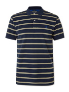 RLX Ralph Lauren - Slim-Fit Striped Cotton-Blend Piqué Golf Polo Shirt - Blue