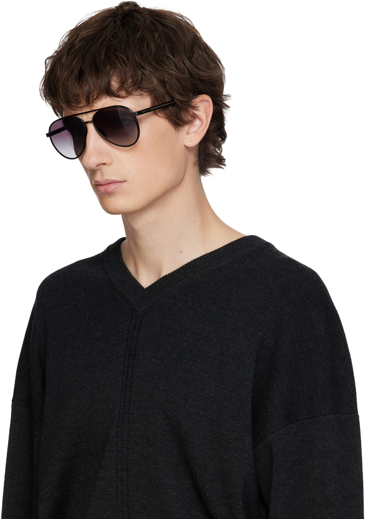Prada Black “iconic metal plaque”Sunglasses with Case Prada Eyewear: Black Iconic Metal Plaque Sunglasses | SSENSE  main image 3
