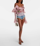 Blumarine Embellished denim shorts