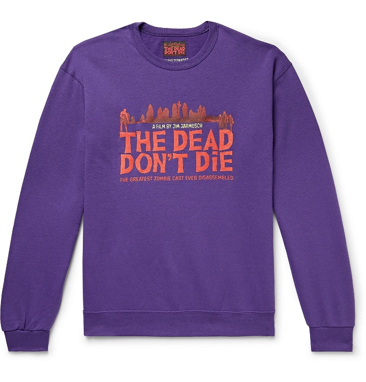 Photo: Wacko Maria - The Dead Don't Die Printed Fleece-Back Cotton-Blend Jersey Sweatshirt - Purple