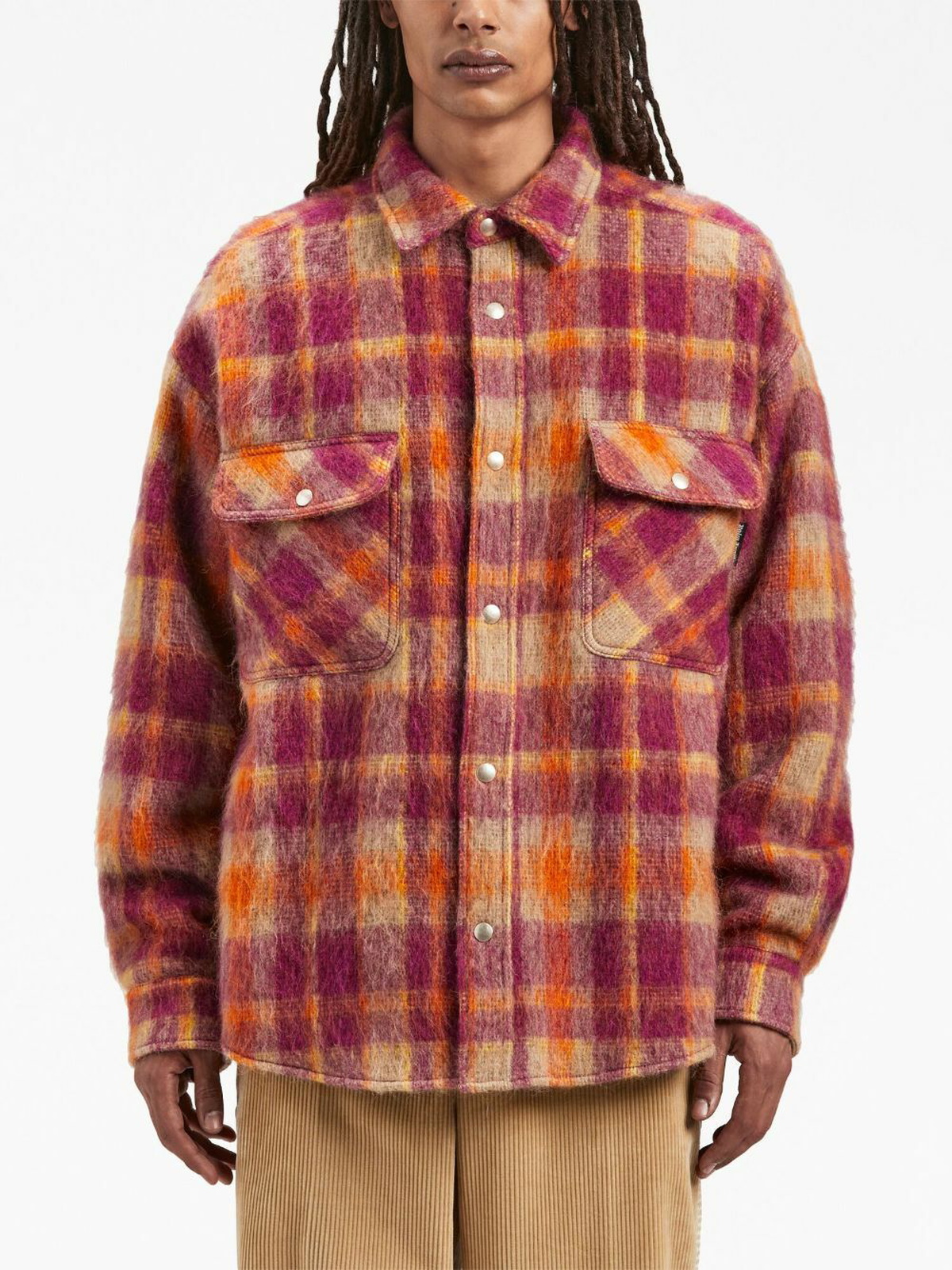 PALM ANGELS - Checked Wool Overshirt Palm Angels