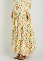 Agua BY Agua Bendita Anis Floral-print Linen Maxi Skirt Multicoloured