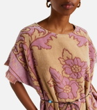 Zimmermann Aster floral fringed cotton terry midi dress