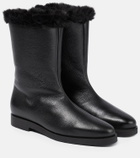 Toteme - Faux fur-lined leather ankle boots