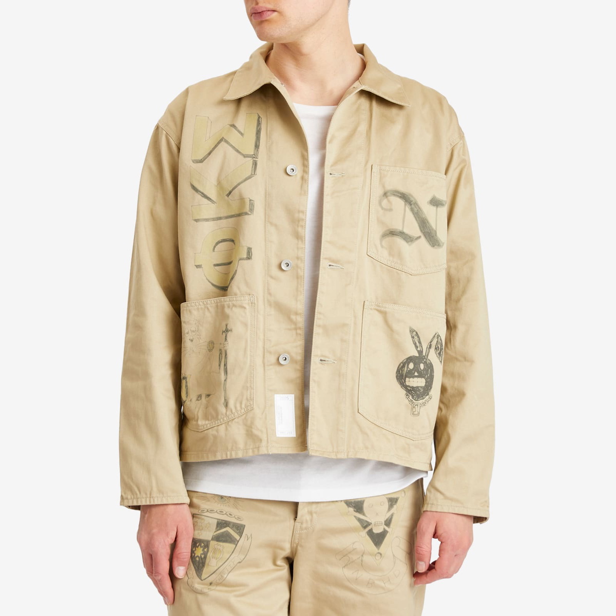 Neighborhood Men's Memorial Coverall Jacket in Beige Neighborhood