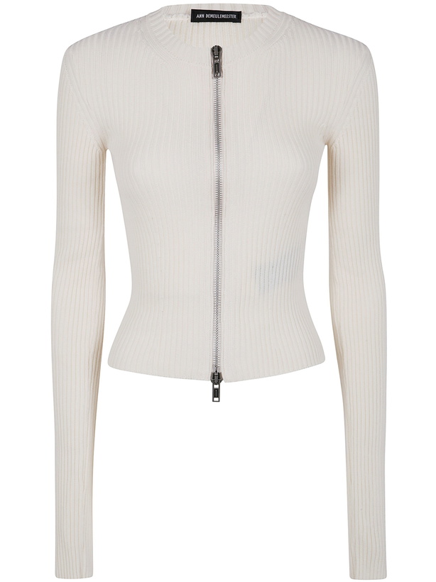 Photo: Ann Demeulemeester Terna Cropped Zipped Cardigan Cotton in White