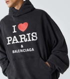 Balenciaga I Love Paris faded cotton hoodie