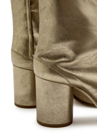 Maison Margiela Tabi 80 Metallic Leather Ankle Boots Gold
